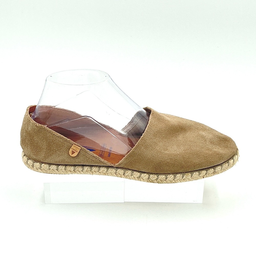 Verbenas Size 9 Espadrille Flats Tan Suede Slip On Shoes Made in Spain Worn Once